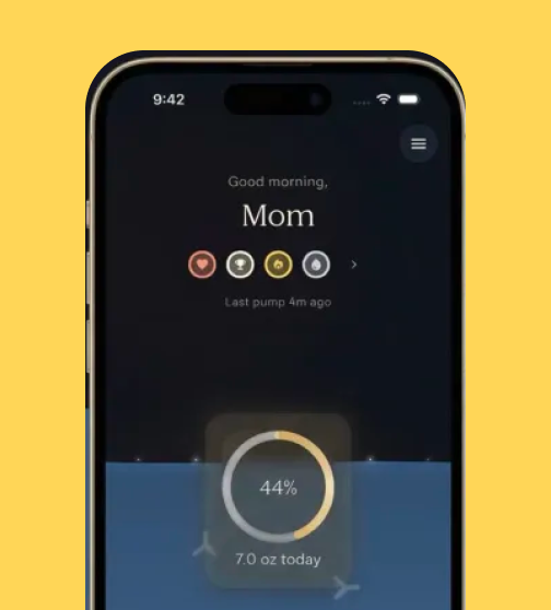 PumpKin app showing pumping tracker