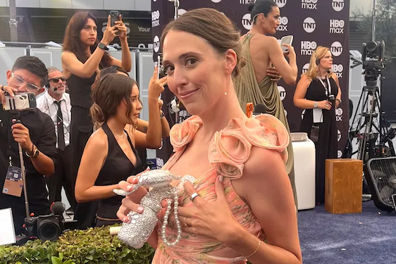 Taylor Cox at Emmys with Bedazzled Breast Pump